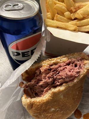 Large Beef & Fries w/ Pepsi