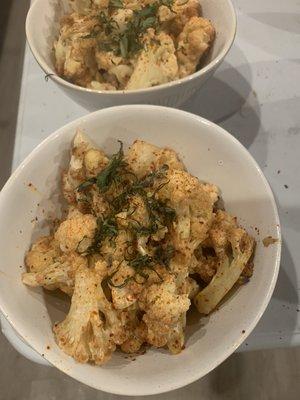 Fried garlic cauliflower.