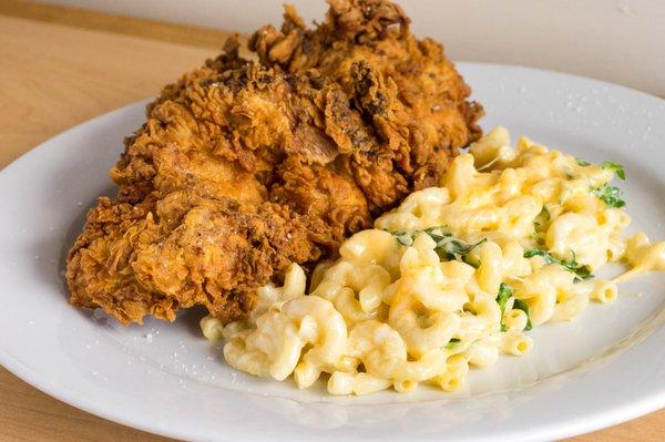 Buttermilk Fried Chicken with Mac & Cheese