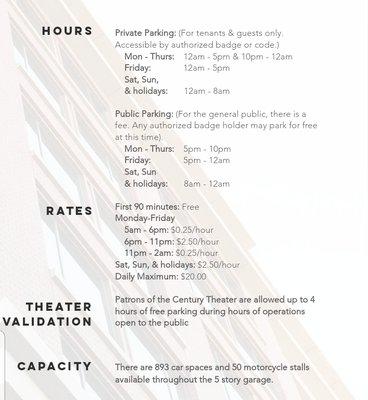 Current parking rates 6/14/19