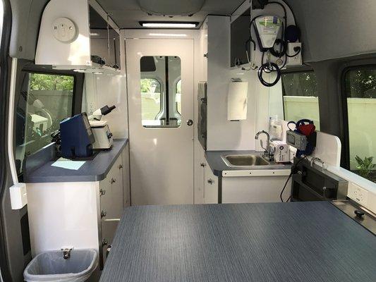 Inside of the mobile clinic!