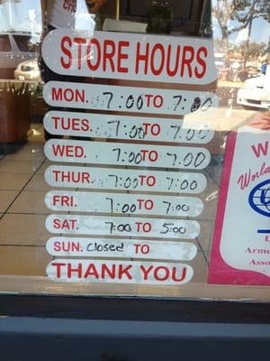 Store hours