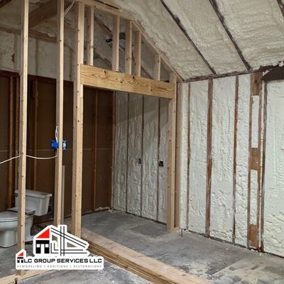 Spray Foam Insulation Service in Dallas provided by TLC Group Services LLC for interior remodeling services.