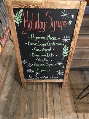 Holiday syrups