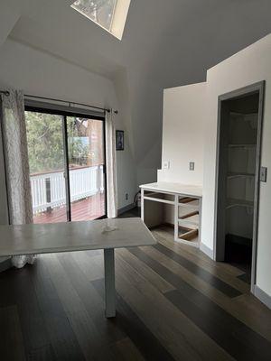 Old kitchen with unusable pantry.