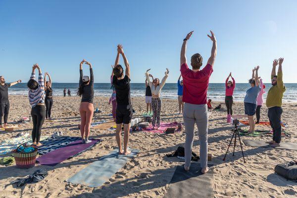 Corporate yoga offering on Venice beach