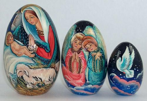 Traditional Russian Christmas Nesting Dolls