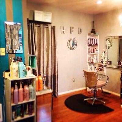 Inside the boutique salon called, Hillary Faye Design.