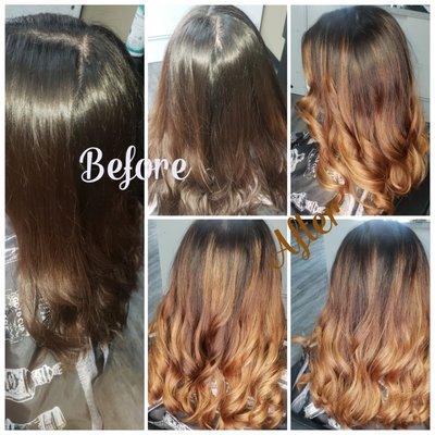 Gorgeous caramel blonde balayage brightens without too much maintenance!