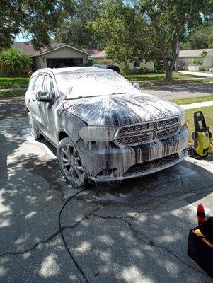 The wash with our new foam cannon.