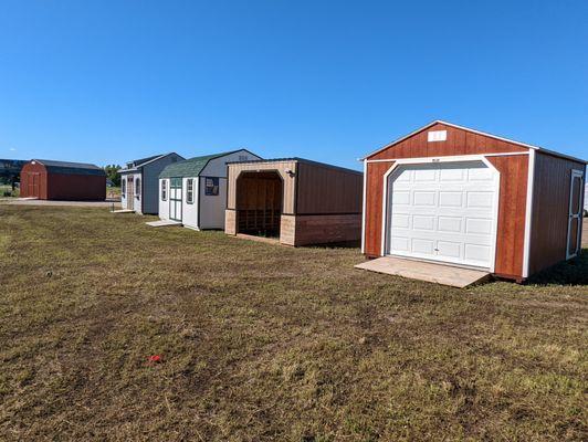 Multiple portable buildings on our Display Lot