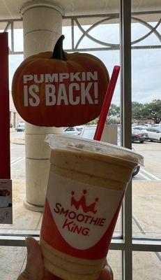 Pumpkin Smoothies are back!!