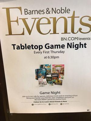 Game night every first Thursday