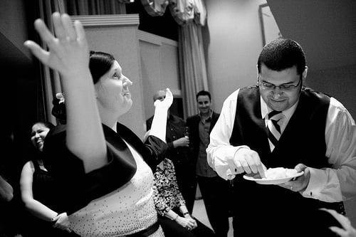 Chris caught this candid shot of me wih frosting on my nose during the cake cutting!