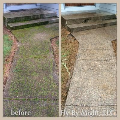 Walkway before/after