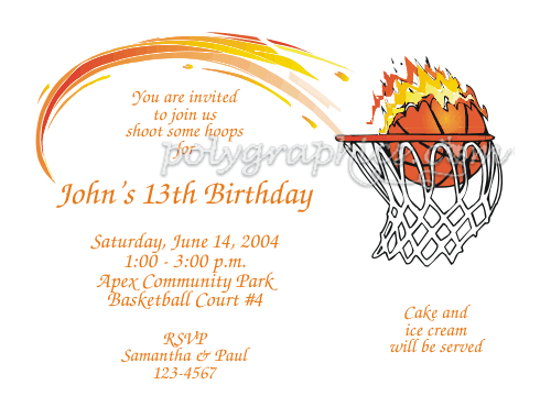 basketball party invitation