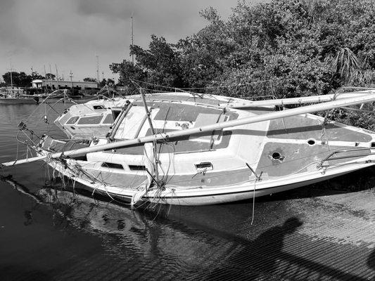 Derelict sailboat removal.