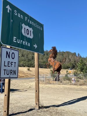 10.10.21 large, 25-foot-tall galloping horse sculpture named "Victory"