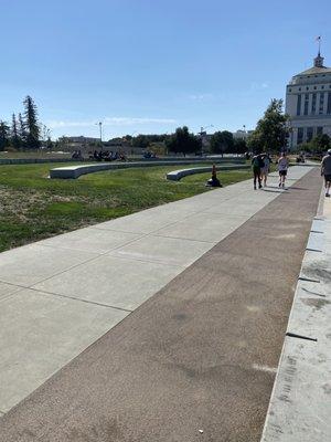 Courthouse in the background