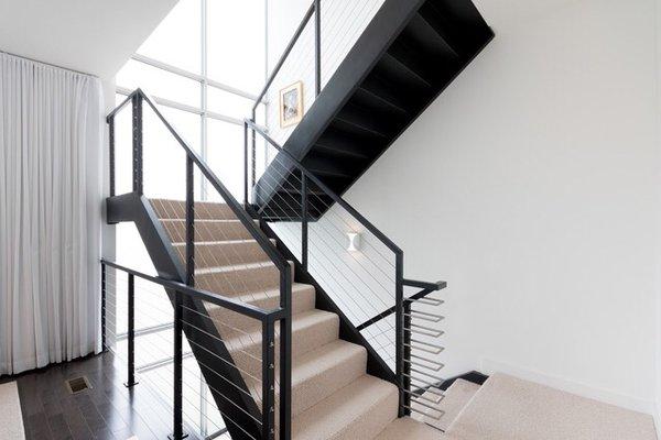 Stairwell windows cleaned.   Home in Westport Connecticut