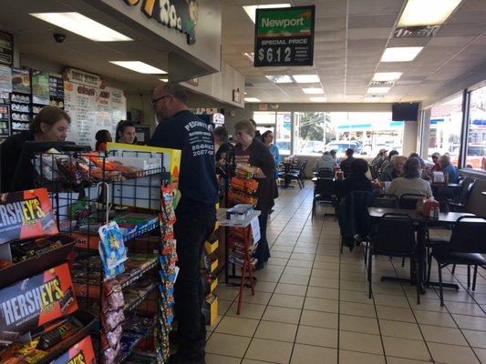 Inside convenience store