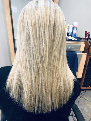 Blonde hair (color and highlights)