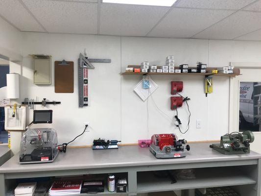 This is where we do some work inside our locksmith shop.