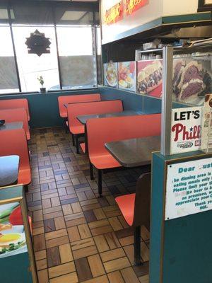 Clean dining area