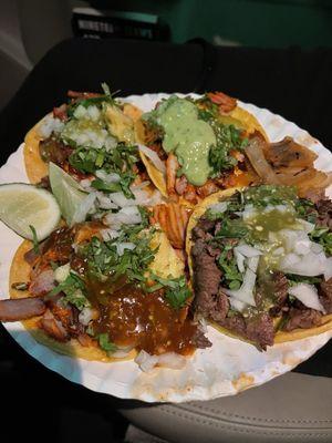 Al pastor and asada tacos