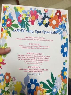 May specials!