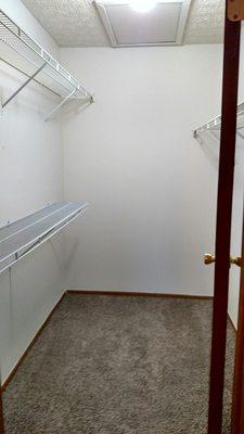 Large Walk in closet in master bedroom.