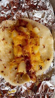 Potato, bacon, and cheese