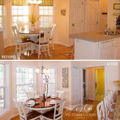 Complimentary staging photos from a beautiful listing in Whispering Pines, NC.