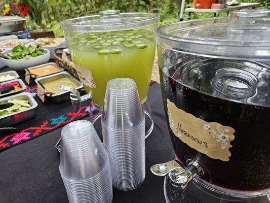 Cucumber Lime & Hibiscus Aguas Frescas.