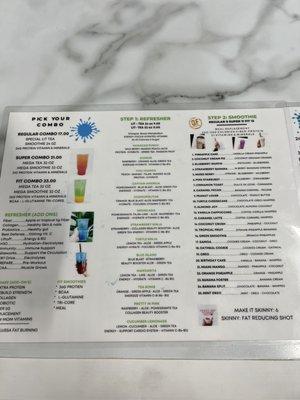 Drink menu