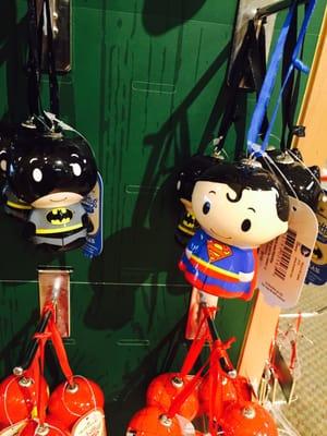 Hello Batman and Superman ornaments. Too cute!