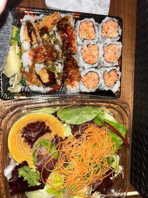 R3. Kani Roll & House Salad & R33. Shrimp Tempura Roll