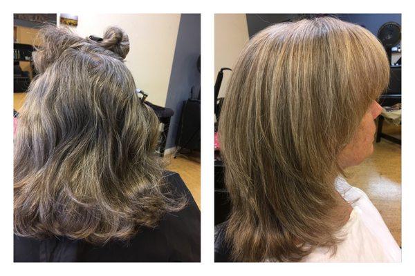 I love how we can make people feel Beautiful!Work by linda  Ormond Beach hair salon