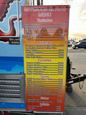 Food truck menu!