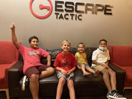 The kiddos after completing their escape room!