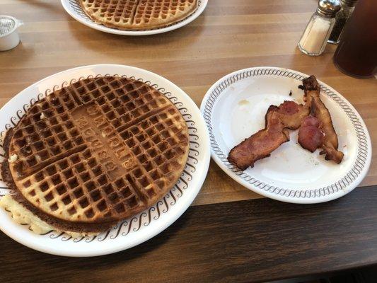 Waffle and bacon