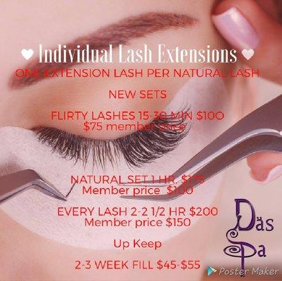 Offering Lash Extensions