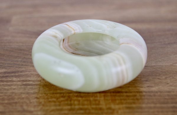 Vintage Mid Century Light Green Alabaster Ash Tray