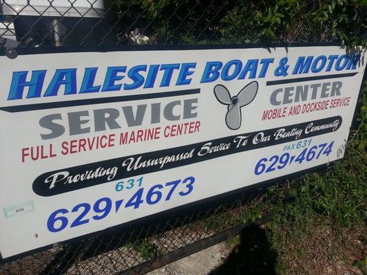 Halesite Boat & Motor Sign out front