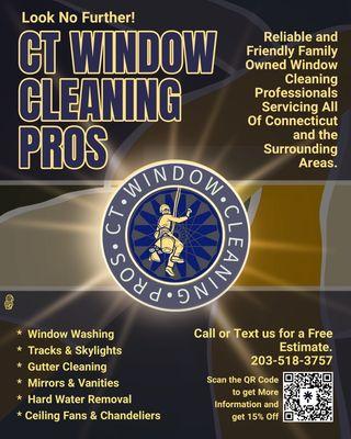 CT WINDOW CLEANING PROS CALL OR TEXT US NOW FOR A FREE ESTIMATE OR BOOK AN APPOINTMENT NOW.  (203) 518-3757