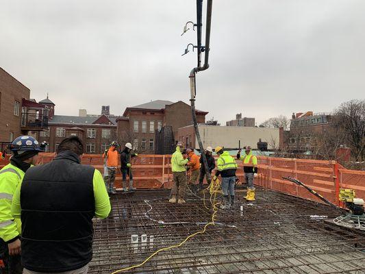 Pouring concrete