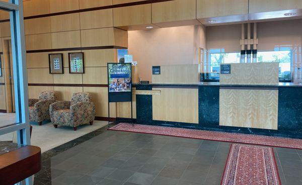 The teller line at the First American Bank Aurora branch