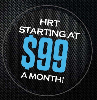 TRT / HRT starting at $99 a month!