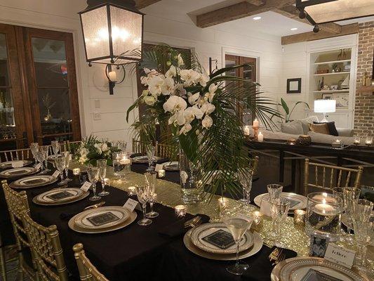 Chairs, linens, place settings