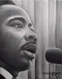 Acrylic painting of Martin l King jr 11x14